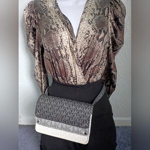 Michael Kors Black and Gray Crossbody Bag